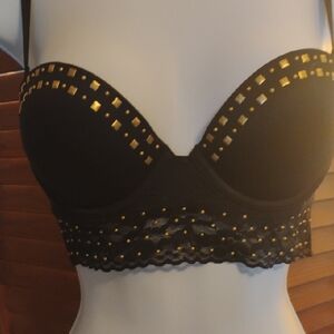 PINK Victoria's Secret Black Bra with Gold Accents